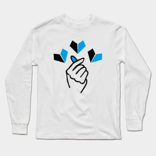 Korean heart symbol from Kpop culture Long Sleeve T-Shirt